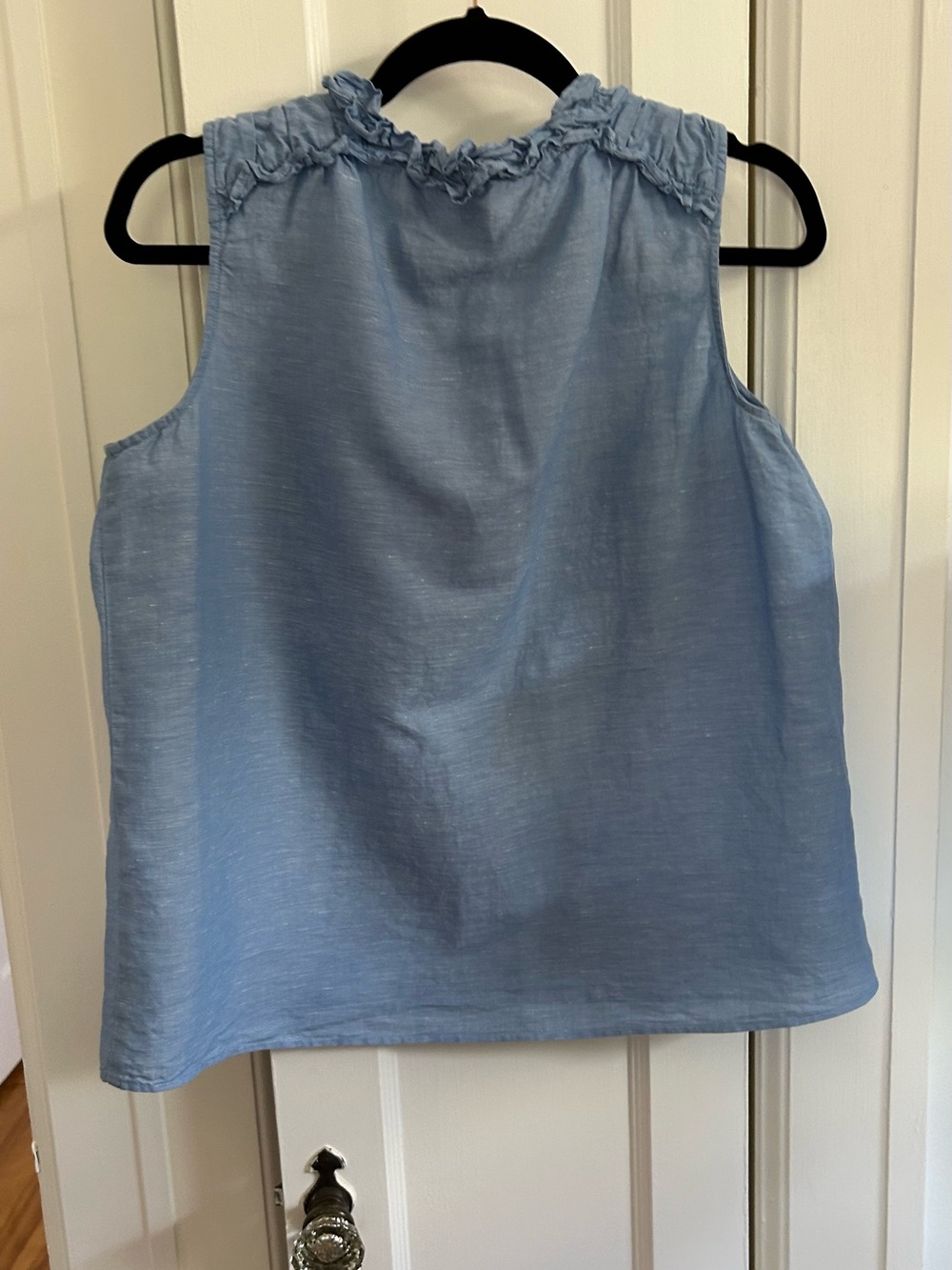 Ann Taylor Sky Blue Ruffle Neck Sleeveless Camisole